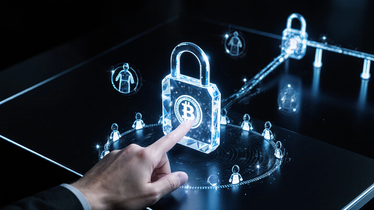 Hand initiiert holographischen Cross‑Chain‑Transfer, Token wird gesperrt und neu erstellt.