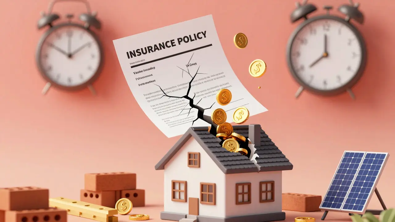 Gebäude mit lückenhafter Versicherungsdecke, aus der Wertsteigerung hervorbricht.