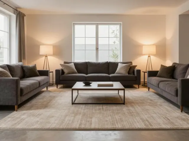 Teppich im Wohnzimmer richtig platzieren: Unter Sofa, Sessel und Couchtisch - Die besten Regeln für jede Raumgröße