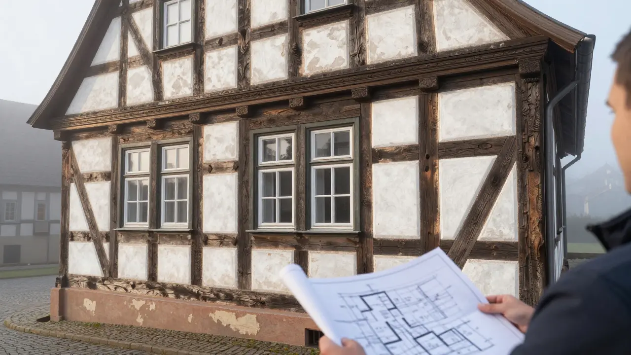 Fachwerkhaus sanieren im Denkmal: Genehmigung, Materialien & Förderung