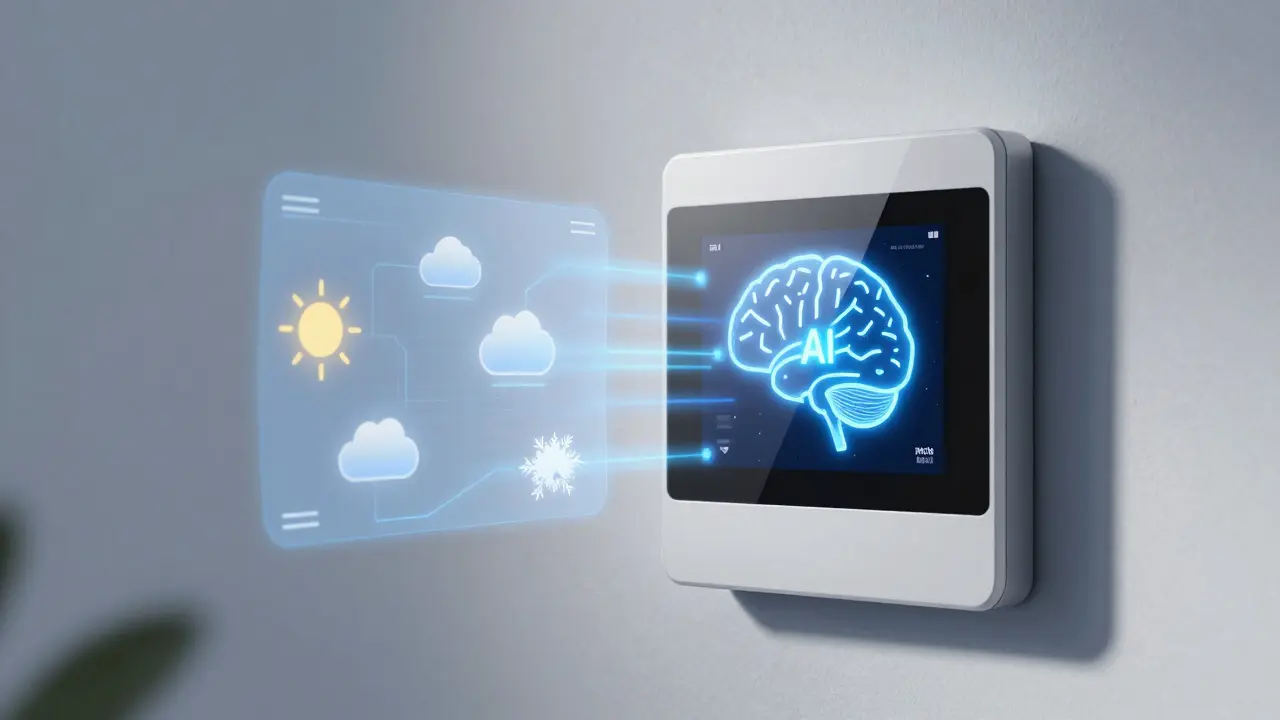 Smartes Thermostat mit KI und Wettervorhersage für optimierte Heizung