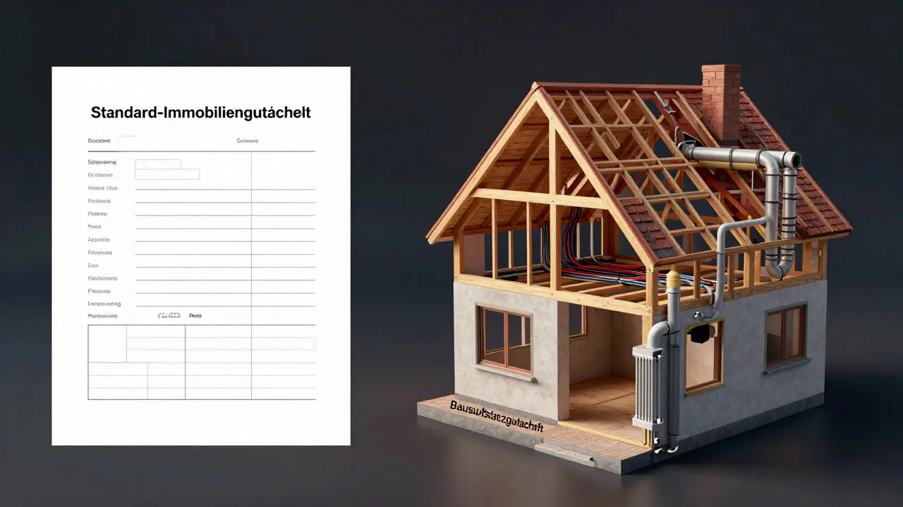 Vergleich von Standard-Gutachten und detailliertem Bausubstanzgutachten