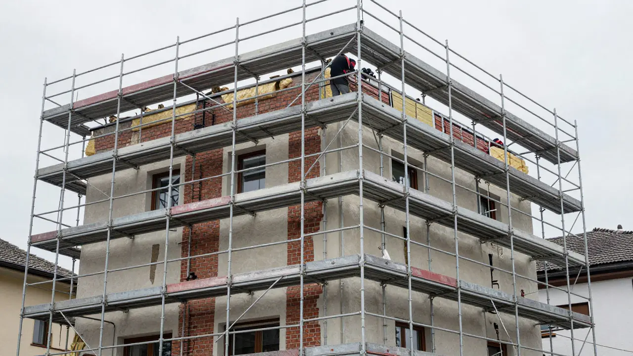 Gerüstkosten bei Fassadensanierung: Realistische Kalkulation und Tipps für echte Einsparungen
