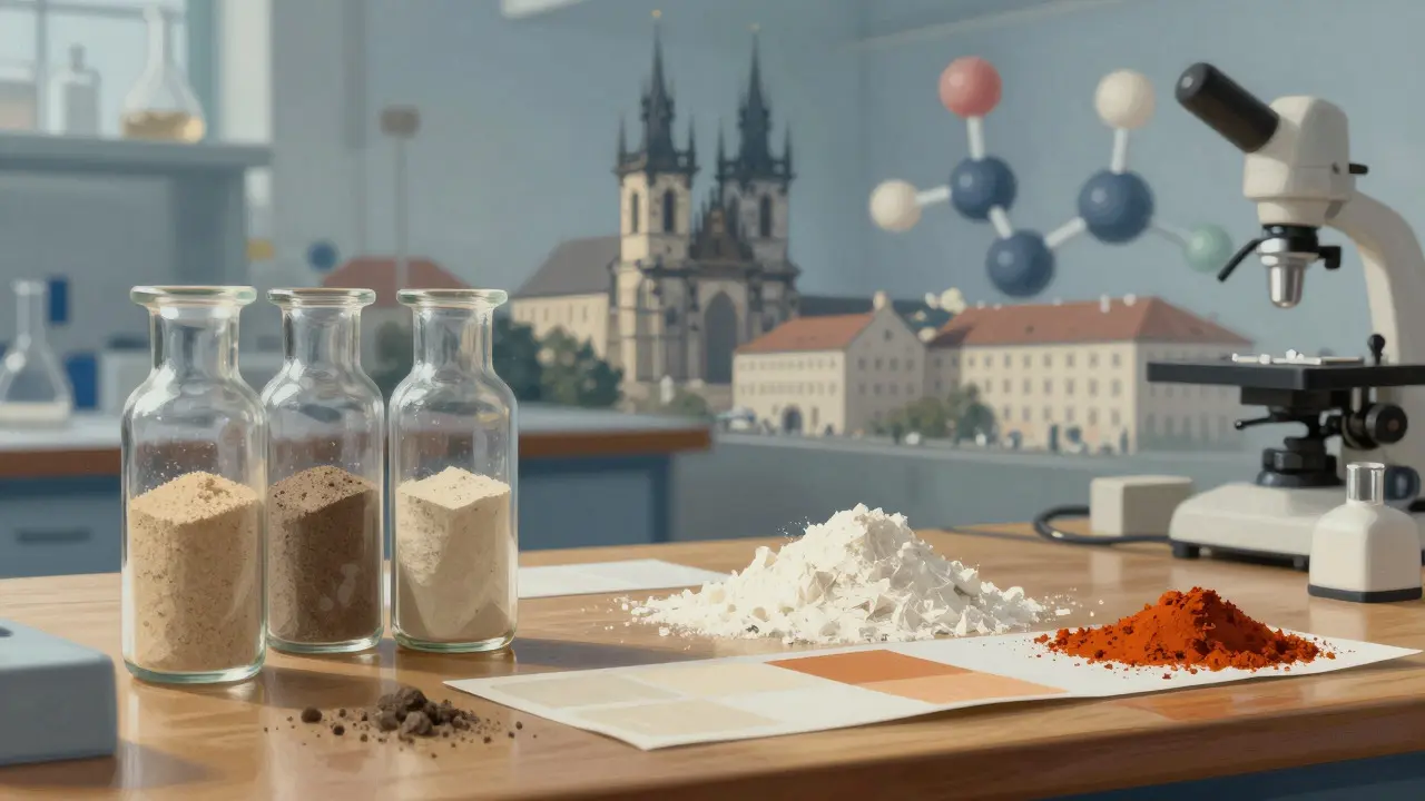 Laboratory analysis of historical construction materials like sand and lime pigments