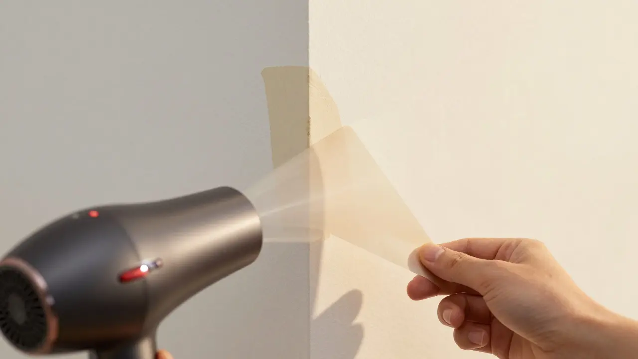 Sicheres Entfernen von Wandtattoo-Ecken mit Fön-Hilfe