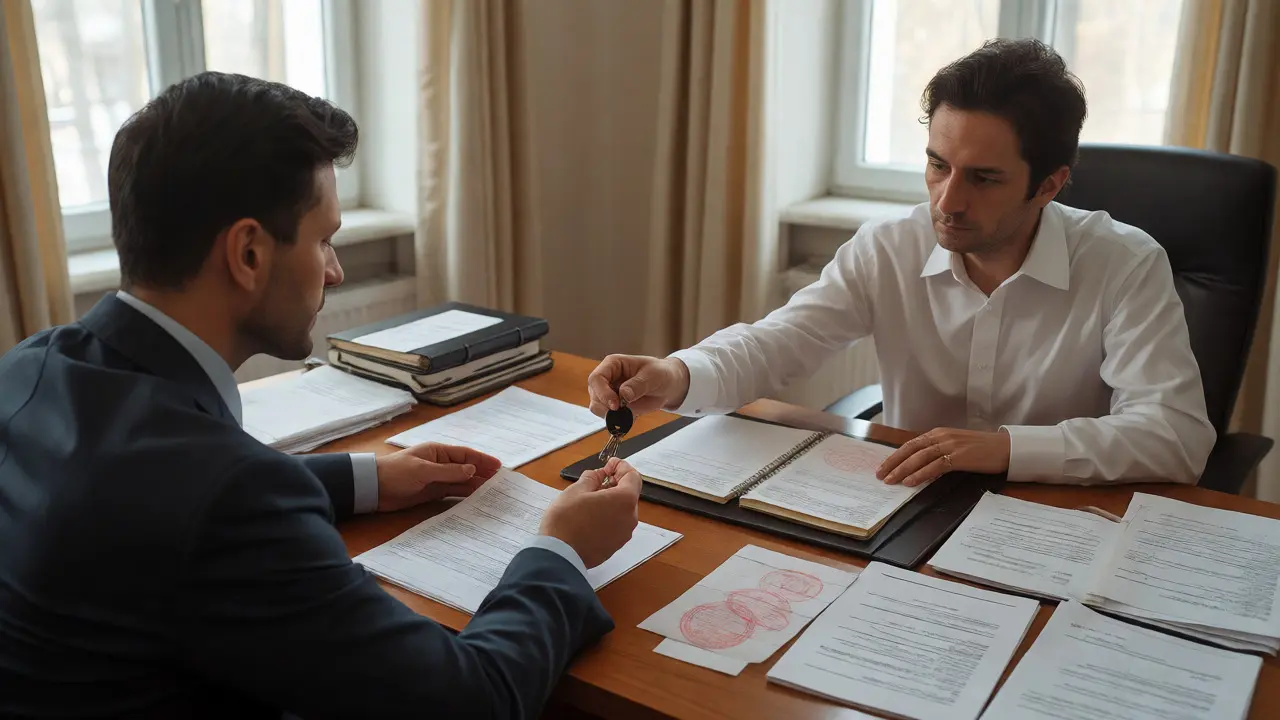 Unterschrift beim Grundbuchamt für den Immobilienkauf in der Türkei